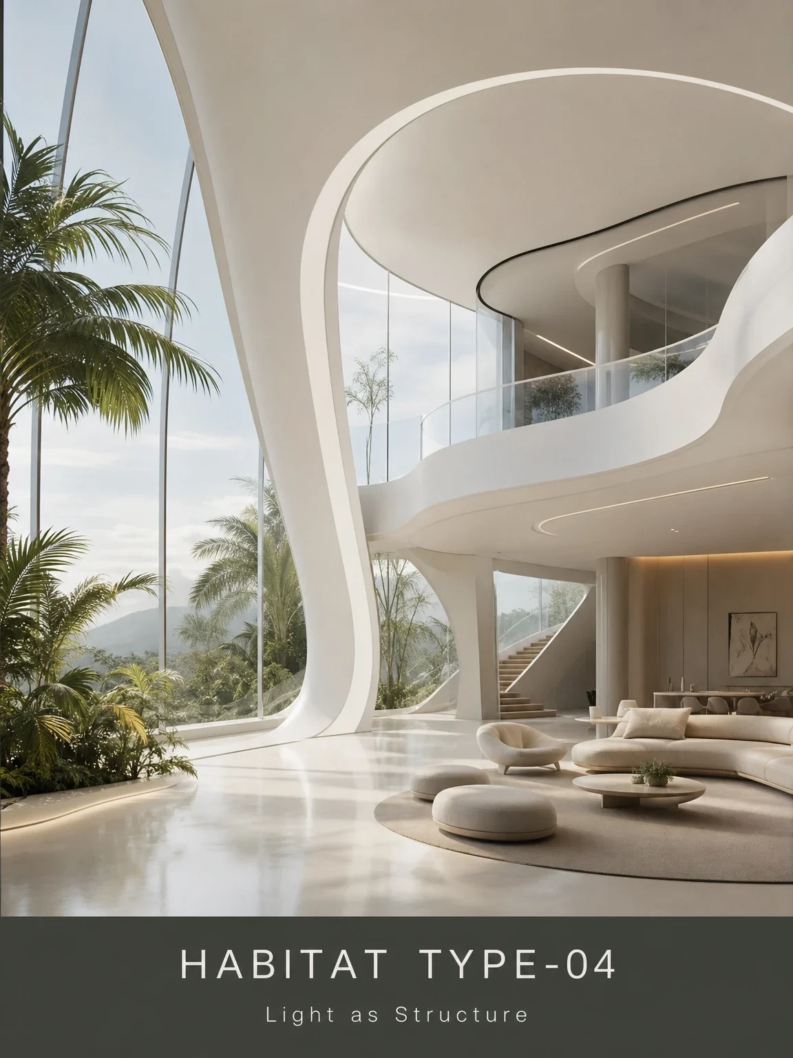 Futuristic minimal luxury interior poster