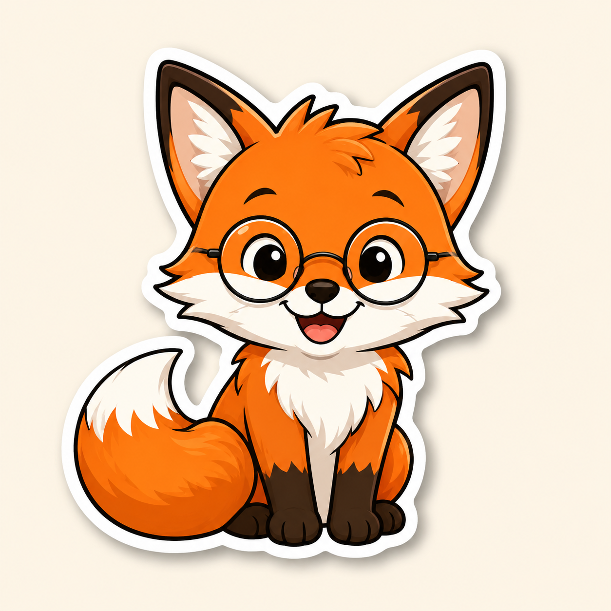 Fox character sticker with bold outline
